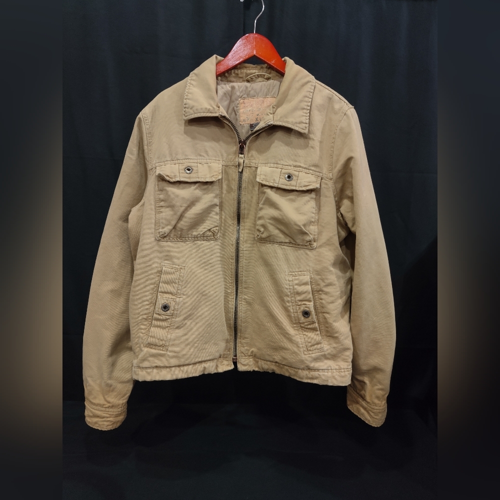 Hollister Tan Canvas Barn Jacket Quilted Lining XL